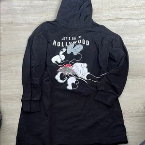 Disney Black Hoodie with Cartoon Graphic 11-12